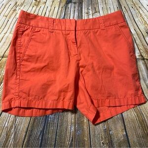 J Crew Orange Cotton Broken In Chino Shorts